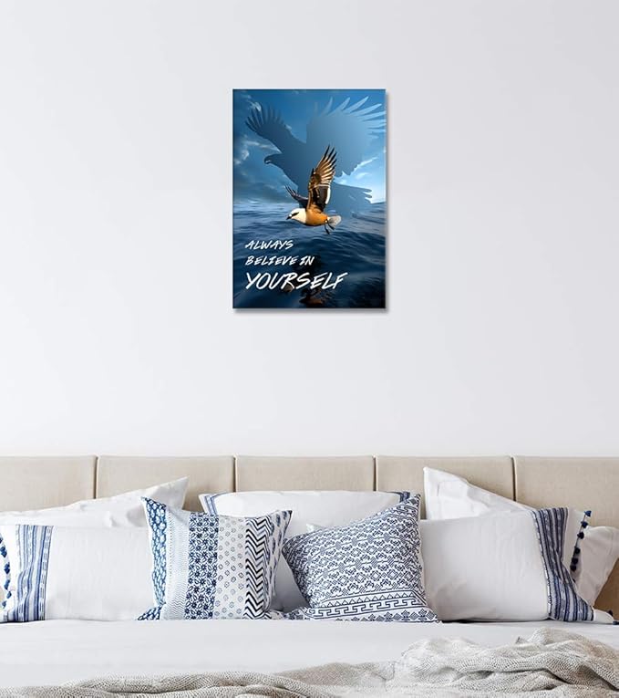 Novatique Inspirational Wall Decor for Office Motivational Wall Art Prints for Bedroom Motivational Poster Decor Framed Ready to Hang,12 x 16inch