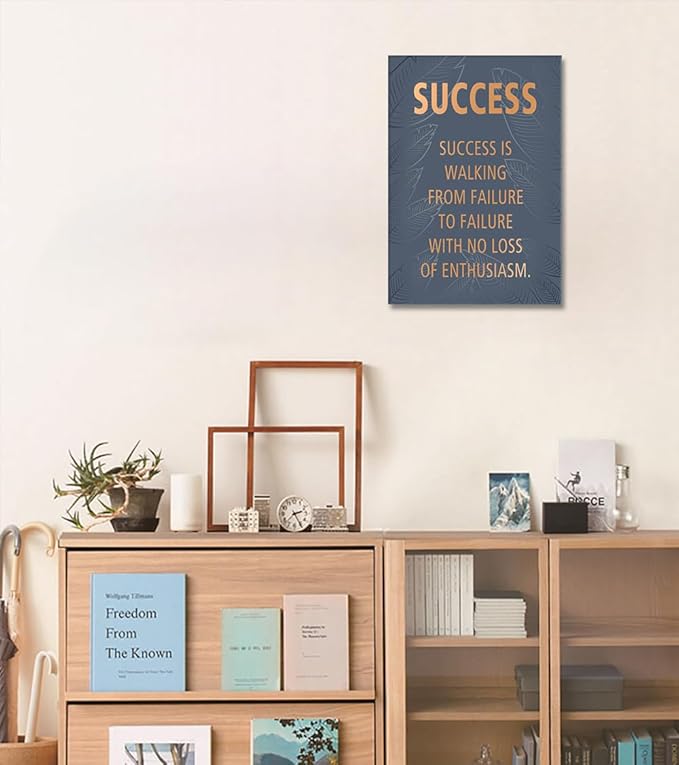 Novatique Inspirational Wall Art Motivational Canvas Wall Art Inspirational Entrepreneur Quotes Poster Print Artwork Painting for Bedroom Office,12 x 16inch