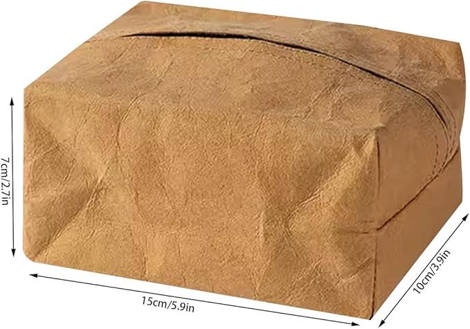 Stylish Tissue Box Kraft Paper Towel Box Square Tissue Box and Creative Tissue Holder for Vanity Countertop Bedroom Décor Office Gift Bar Modern Tissue Box (Color : Beige, Size : Large) (Beige Small)