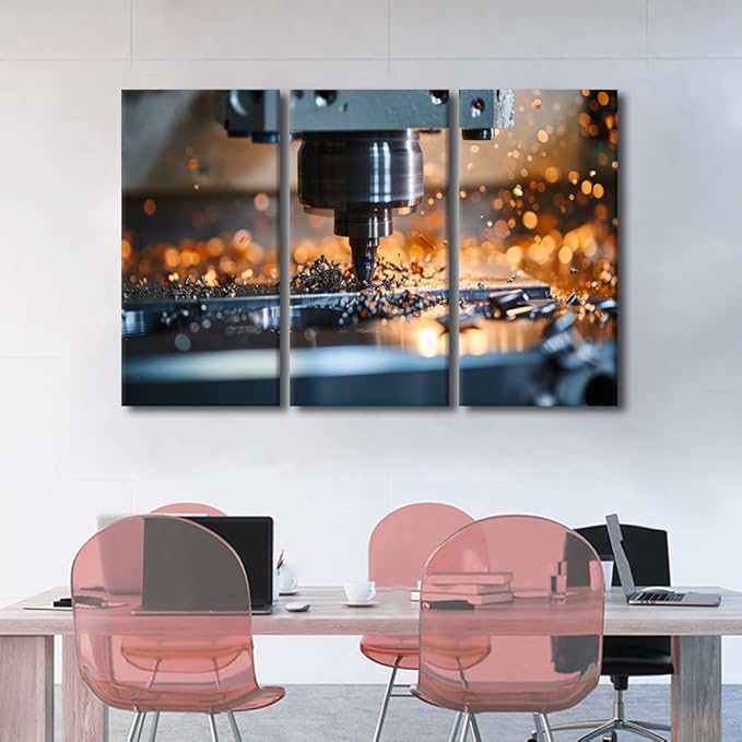 TUMOVO Wall Art for Living Room Wall Pictures Machine Canvas Prints Canvas Wall Art Decor 3 Panels Canvas Artwork Wall Decor Modern Canvas Art for Home Walls Ready to Hang, 60x40 Inch