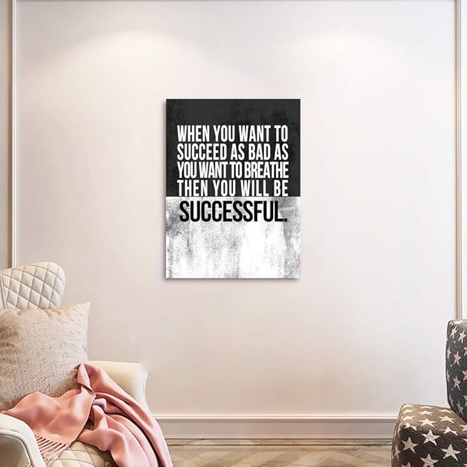 Large Wooden Framed Inspirational Motivational Wall Art Giclee Canvas Art Print Contemporary Positive Quotes Art Print for Living Room Classroom Decor Gallery Wrapped Easy to Hang-18”Wx24”H