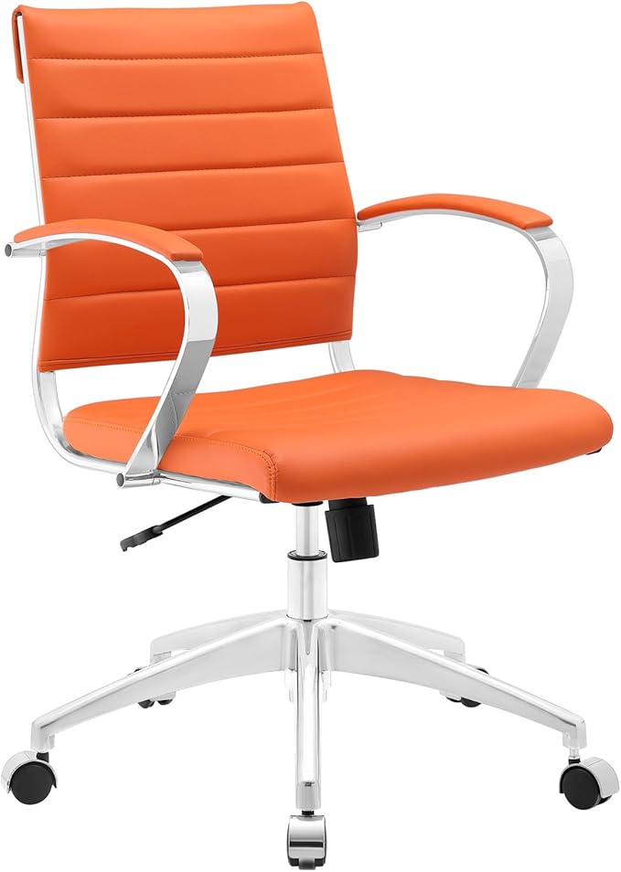 Modway Jive Ribbed, Mid Back Office Chair, Orange