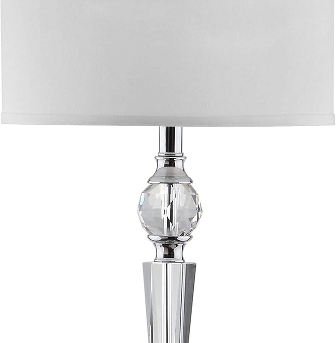 SAFAVIEH Lighting Collection Savannah Clear Crystal/ Chrome 60-inch Living Room Bedroom Home Office Standing Floor Lamp (LED Bulb Included)
