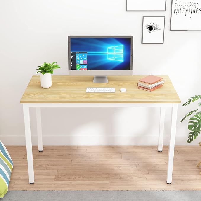 soges 47.2 Inch Computer Desk Home Office Table Writing Desk Study Table Gaming Table Computer Workstations, Light Oak LD-AC120LO