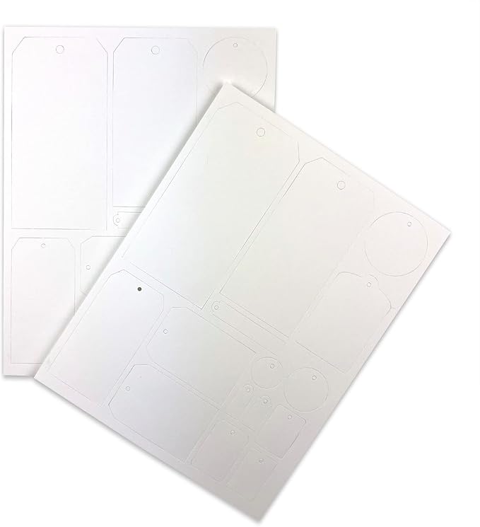 ET Cetera EVO White 8.5 x 11 Inch Tag Sheet - Alcohol Ink Paper - Tear Resistant, Recyclable, Reusable Flexible Wipe Off - 2 Sheets
