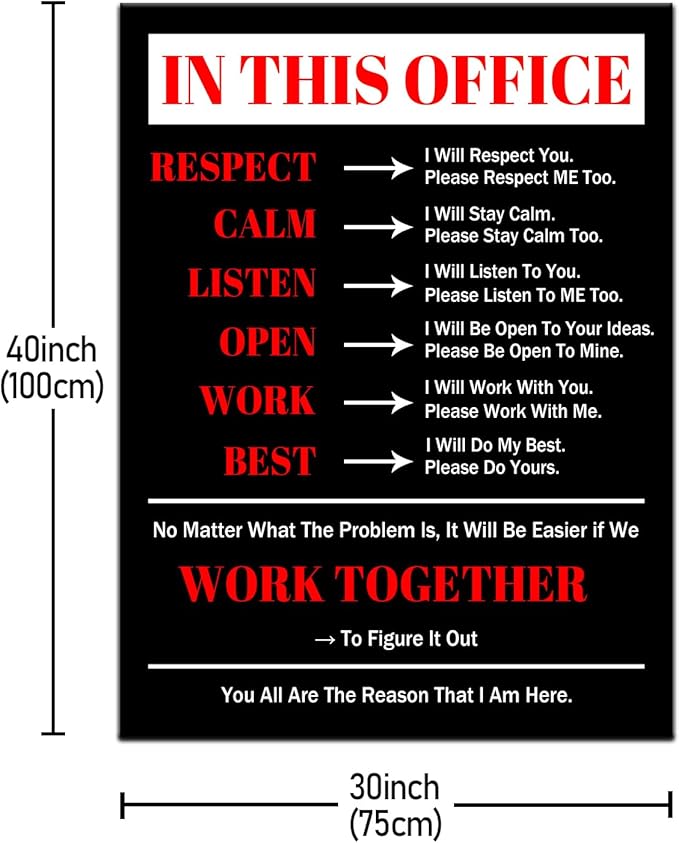 Motivational Office Wall Art Inspirational Canvas Wall Art In This Office Posters Wall Decor Print Entrepreneur Quote Wall Painting Picture Artwork for Bedroom Office Wooden Framed [30''Wx 40''H]