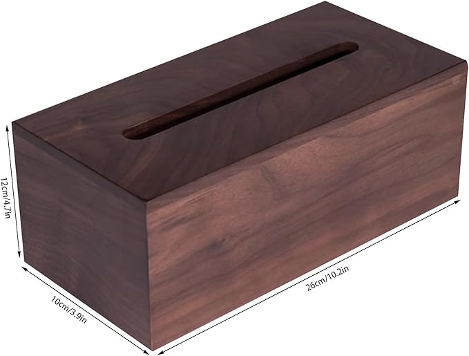 Stylish Tissue Box Wooden Cover Tissue Box Napkin Dispenser Holder Box and Rectangle Tissue Organizer for Vanity Desks Offices Bedroom Home Modern Tissue Box (Color : Brown, Size : C) (Brown C)