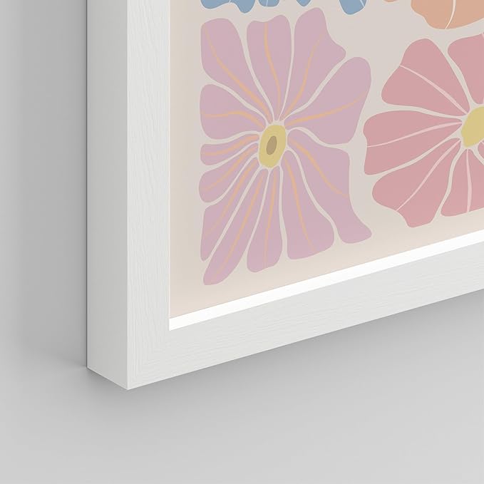 SIGNWIN Framed Poster Wall Art Set of Colorful Botanical Flower Daisy Rose for Living Room, Bedroom, Office - 12"x16"x 8 White