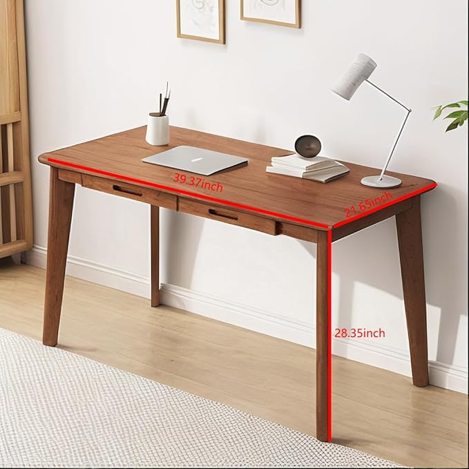 Writing Computer Desk Office Desk Computer Table Study Writing Desk with 2 Drawers for Home Office Modern Furniture