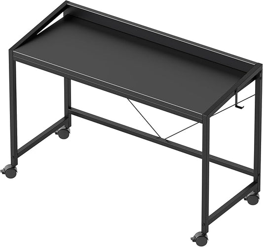 Mericonia 32 inch Rolling Computer Desk with Wheels, Gaming Desk for Small Spaces, Modern Simple Style Table for Home Office, Study Writing Table