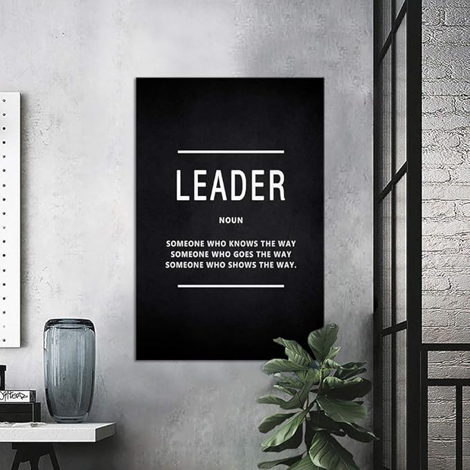 Yatsen Bridge Inspirational Wall Art Leader Noun Inspiring Painting Prints on Canvas Motivational Leadership Entrepreneur Quotes Posters Inspiration Artwork Decor for Home Office Framed (24”Wx36”H)