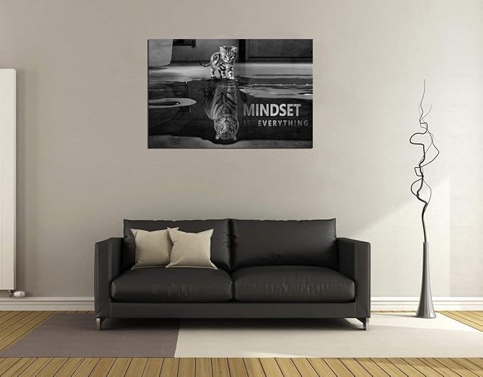 Yatsen Bridge Modern Inspirational Office Wall Art Mindset is Everything Poster Motivational Picture Positive Quotes Wall Decor for Home Office Decor - 24''Hx36''W