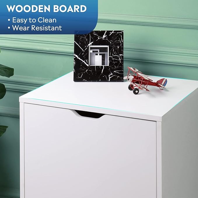DEVAISE Wood File Drawers, Mobile Office Cabinet with 5 Drawer and 1 Door, Rolling Filing Drawer for Home Office, White