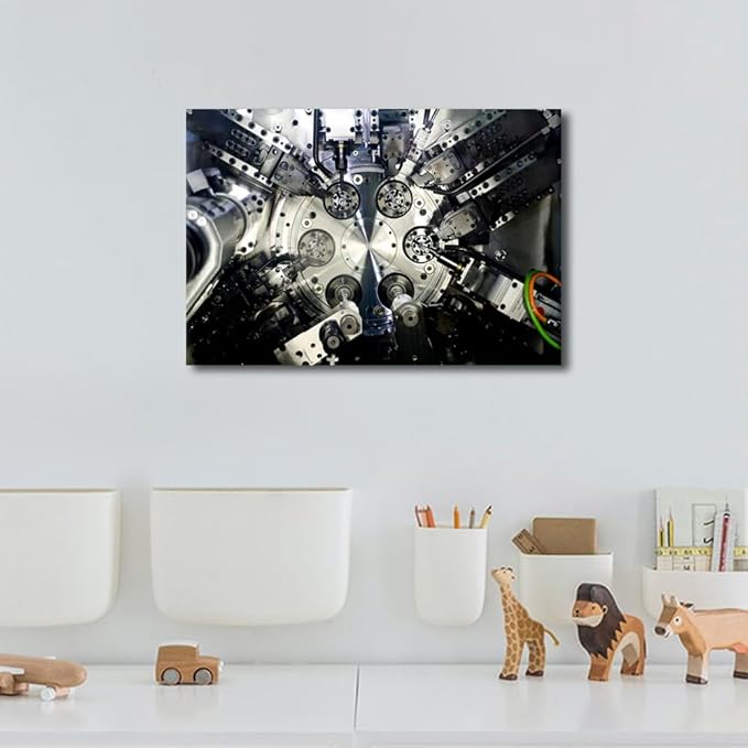 Art Work for Home Walls Machine Tools Wall Decor 1 Panel Wall Art Canvas Prints Wall Art CNC Machine Tool Wall Decor Canvas Art Posters & Prints Wall Decor for Living Room Bedroom, 12" x18"