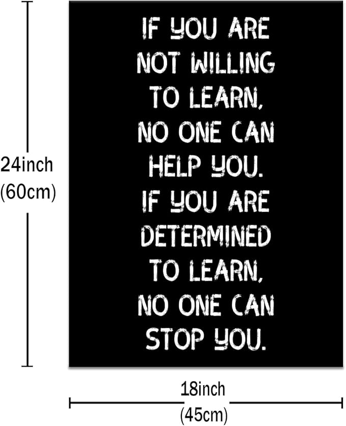 Motivational Learn Poster Print on Canvas Wall Decor for Living Room Inspirational Wall Art Print for Bedroom or Home Framed Positive Wall Art for Office Artwork Decor Ready to Hang [18''Wx24''H]