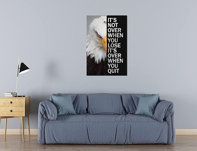 Eagle Inspirational Canvas Wall Art Animal Motivational Print Poster Animal Picture Painting Modern Affirmative Inspiring Artwork for Home Living Room Office Decor Ready to Hang [24''W x 36''H]