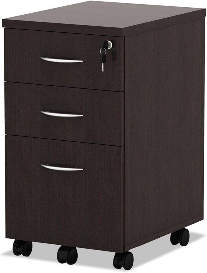 Alera ALE Valencia Mobile B/B/F Pedestal File, 15 7/8 x 20 1/2 x 28 3/8, Espresso