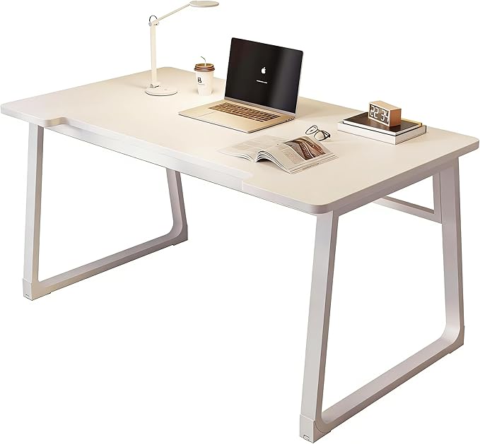 Computer Desk 39.4 Inch Small Office Desk with Wood Top and Metal Frame, Study Writing Desk for Home, Bedroom, Gaming, U-Shaped Leg Design, Modern Simple