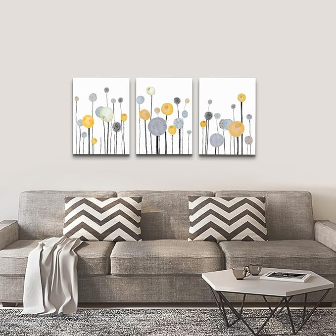 DZRWUBHS Abstract Dandelion Flowers Watercolor Painting Canvas Wall Art For Living Room Bedroom Office Wall Decor Modern Wall Pictures Prints Artwork Kitchen Decorations Large Home Wall Decor 20x28
