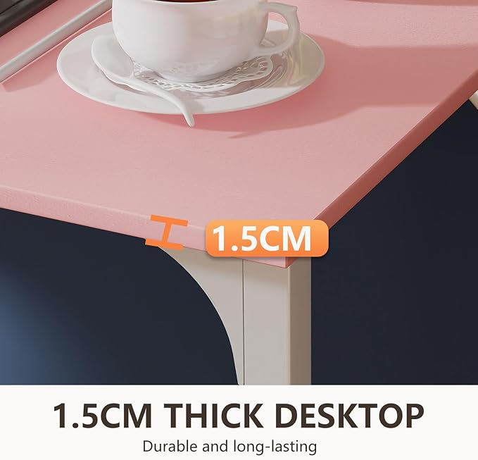 BestOffice Computer Desk,Home Office Desk, Modern Simple Style for Home Office Study Writing (Pink, 63 Inch)