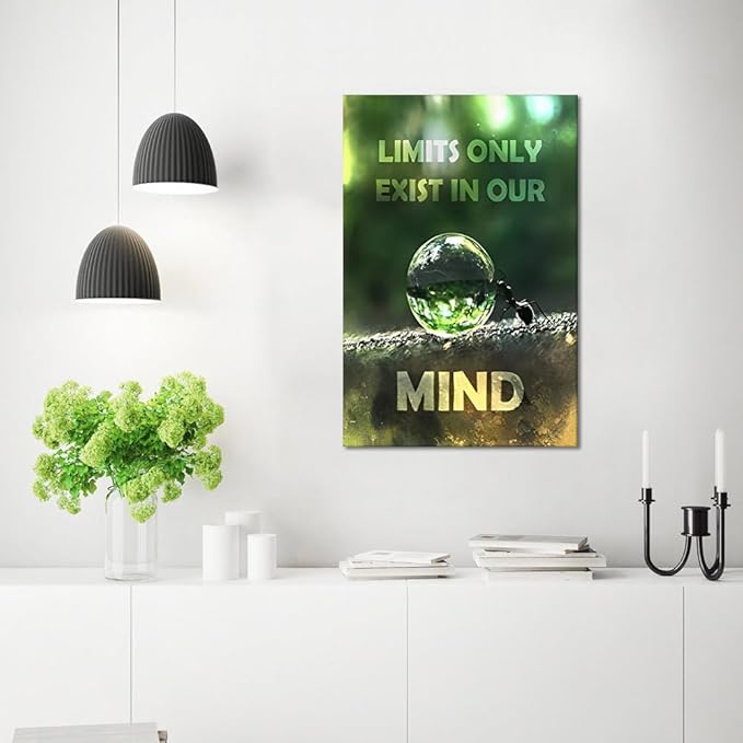 Novatique Inspirational Canvas Wall Art Limits Only Exist In Our Mind Motivational Quote Wall Decor Quotes Inspirational Success Painting for Living Room Office, 24 x 36inch
