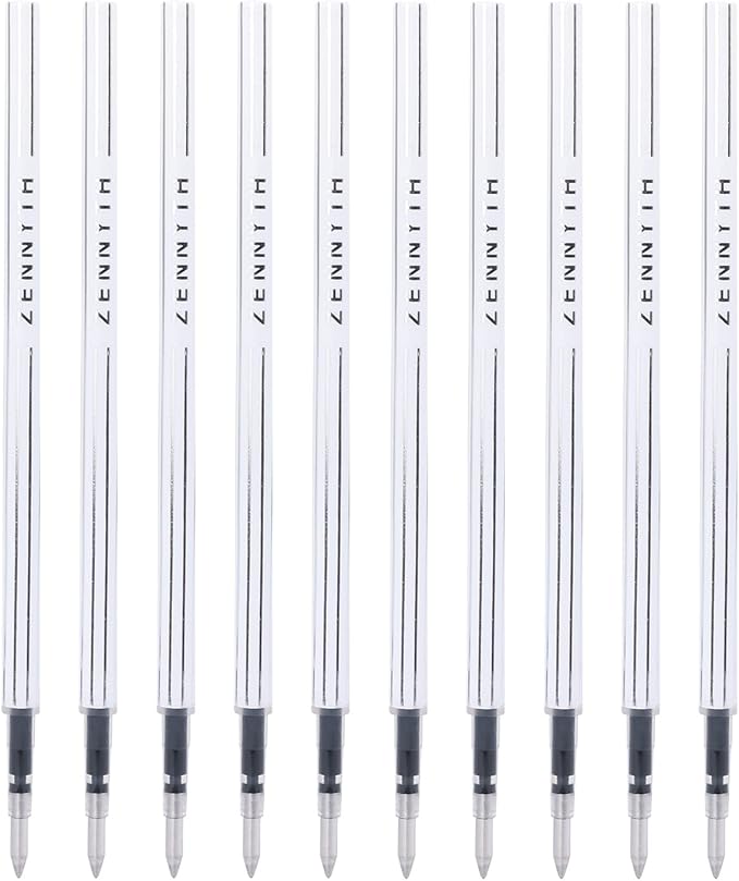 10 Pieces Gel Ink Pen Refills Replaceable Ballpoint Black Ink Pen Refills Extra Fine Point 0.5mm Smooth Writing for Office School Supplies (Black Ink)