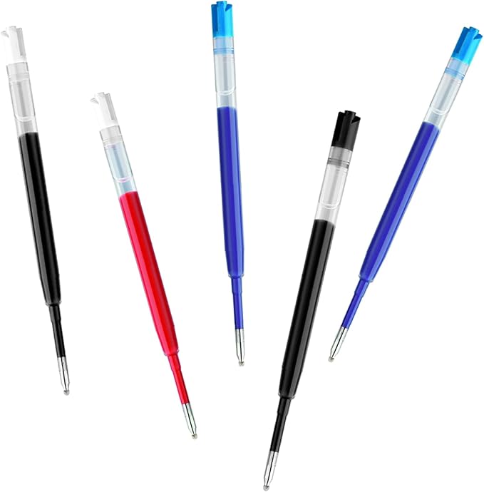 DunBong G2 Gel Ink Pen Refills, for Retractable Gel Pens, 0.5mm Fine Point, Pack of 5 (Blue)