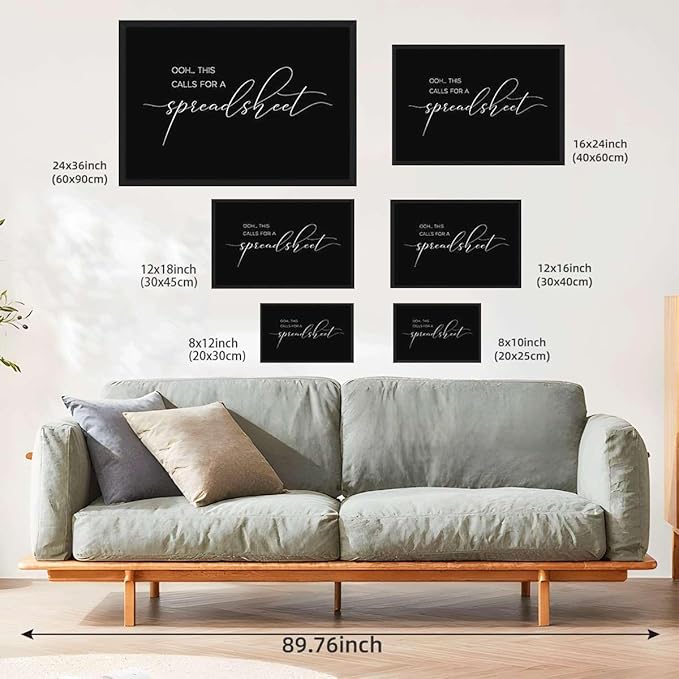 Framed Funny Office Quote Poster Canvas Print Art Modern Minimalist Wall Art Painting Pictures Wall Decor for Home Decor Office Apartment (Black Framed,12L x16W)