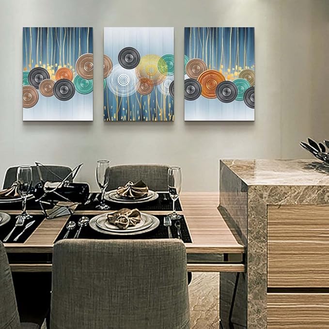 Abstract Canvas Boho Wall Art/Decor For Living Room Bedroom Bathroom Office Fashion Minimalist Wall Paintings/Pictures Artwork Home Decoration 3 Pieces