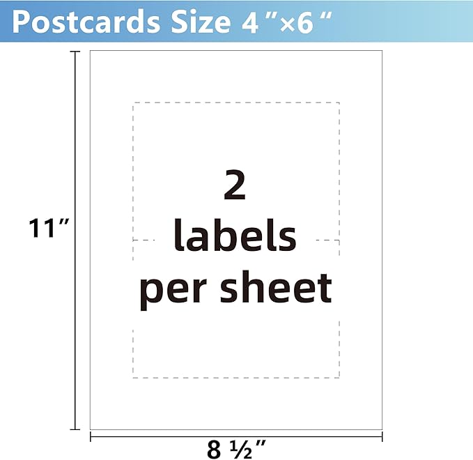 Printable Postcards 4" x 6",100 Blank Post Cards for Mailing,Invitations,Custom Designs,Printer Cardstock for Inkjet & Laser Printers