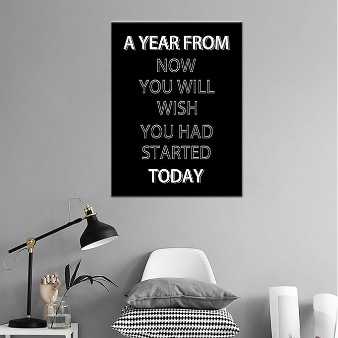 PSYYSP Inspirational Canvas Wall Art Motivational Entrepreneur Quotes Canvas Print Positive Canvas Painting Office Home Bedroom Wall Decoration Artwork Framed Ready to Hang [18''Wx24''H]
