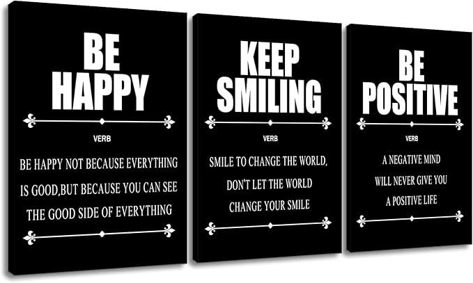 Inspirational Canvas Wall Art Home Decor 3 Pieces Motivational Entrepreneur Poster Print Positive Picture Painting Artwork for Living Room Gym School Office Stretched and Framed [60''Wx28''H]