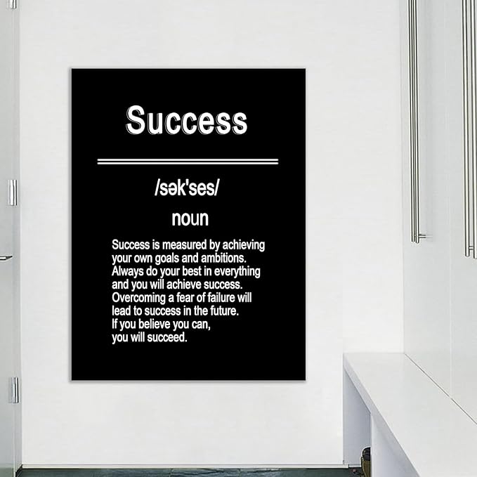 Success Inspirational Canvas Wall Art Office Wall Decor Poster Print Motivational Entrepreneur Quote Picture Painting Artwork for Living Room Workplace Stretched and Framed [30''Wx 40''H]