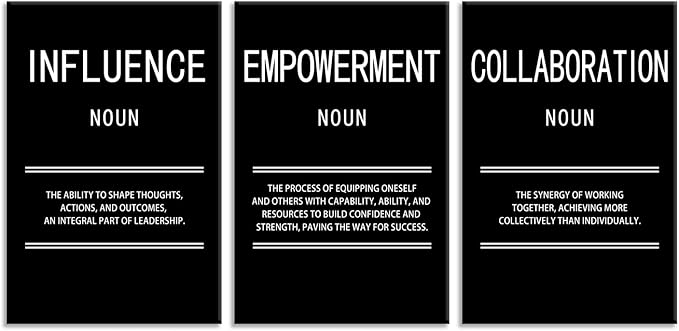 Influence Collaboration Empowerment Inspirational Wall Art Motivational Leadership Print Canvas Poster Painting for Office Modern Inspiring Artwork for Home Living Room Wall Decor[48''Wx 24''H]