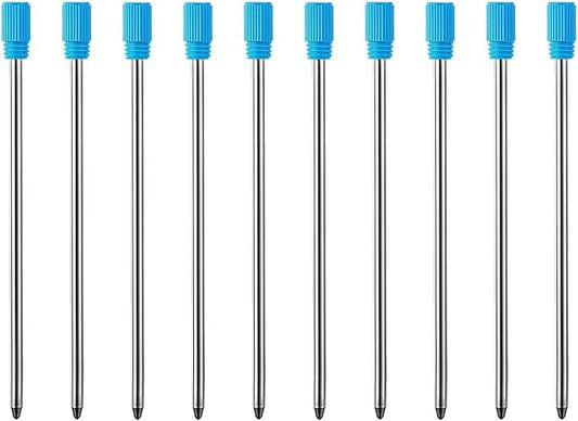 MengRan Mini D1 Ballpoint Ink Pen Refills for Twist Pens, Compatible with Swarovski Pen Refills (Blue Ink,Pack of 10)
