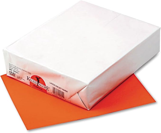 Pacon 102051 Kaleidoscope Multipurpose Colored Paper, 24lb, 8-1/2 x 11, Pumpkin, 500 Shts/Rm