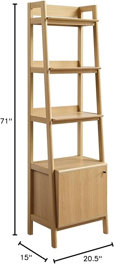 Modway 21" Bookshelf Display Case in Oak