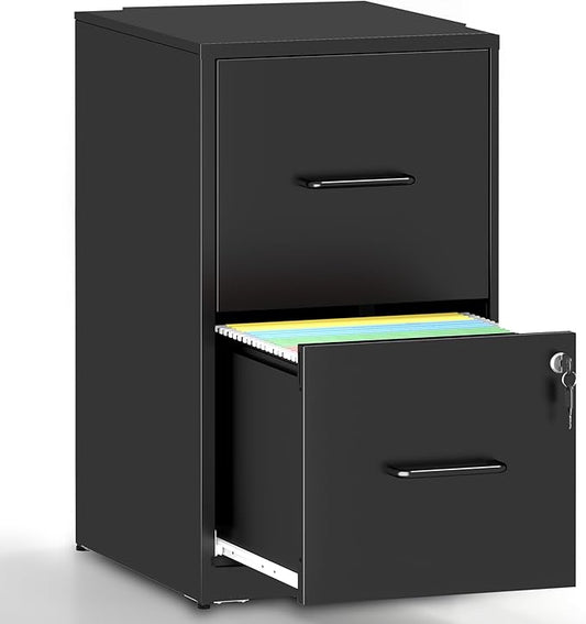 2 Drawer File Cabinet with Lock,Metal Filing Cabinets for Home Office,Steel Vertical File Cabinet,Heavy Duty Metal Storage Cabinet for Letter Size Files,Assembly Required