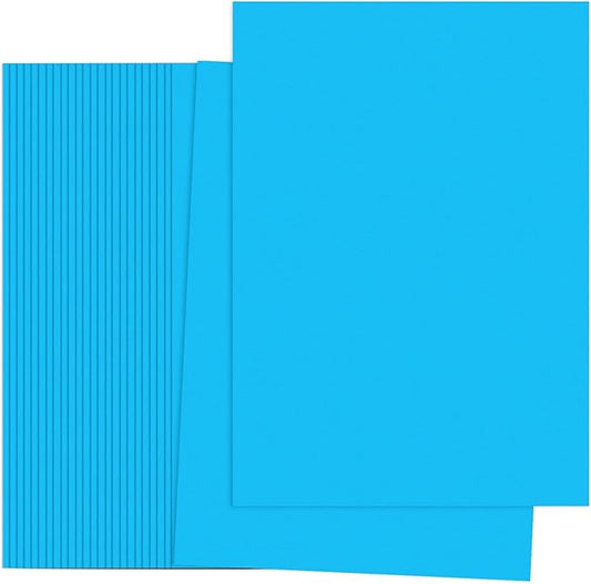 PATIKIL Lake Blue Colored Copy Paper, 50 Sheets 11.7x8.3" A4 19lb/70gsm Double Sided Colorful Print Paper Bulk Sheet DIY Craft Art Projects Supplies for Printer Origami