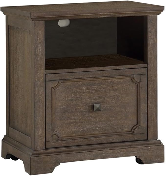 Homelegance Lateral File Cabinet with Casters, Antique Gray