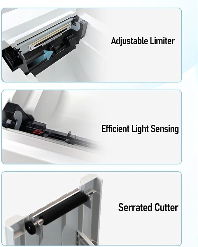 Hyuduo Thermal Label Printer 3 Connection Options Customizable Printing with USB Ideal for Home Office Business Use and on The go Compatible with Multiple Systems (US Plug)