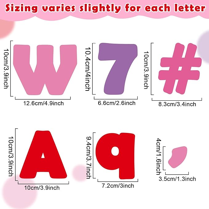 Qyeahkj 260 PCS Valentine's Day Pink Bulletin Board Letters Punctuation Cutout Valentines Alphabet Chalkboard Decoration Classroom Letters Poster Wall Bulletin Board Display Home School Decor Supplies