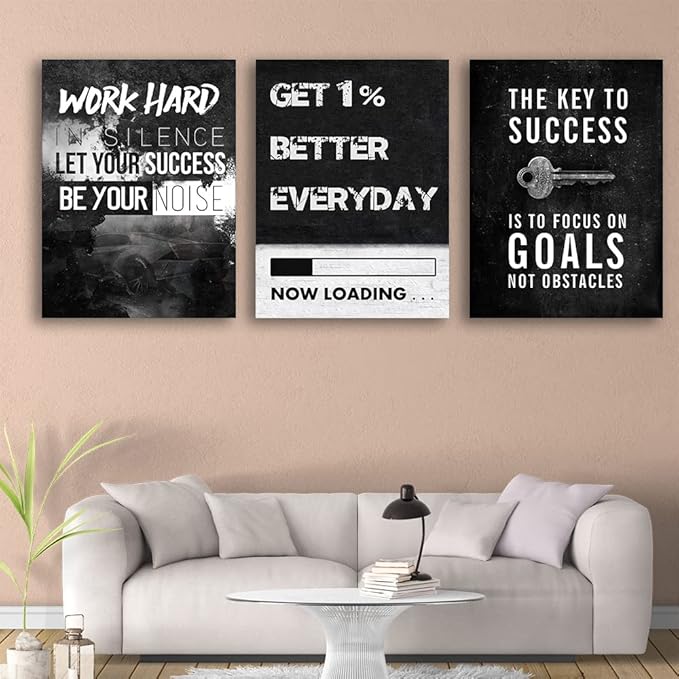Inspirational Quotes Canvas Art - Motivational Wall Decor - Office & Home - Framed