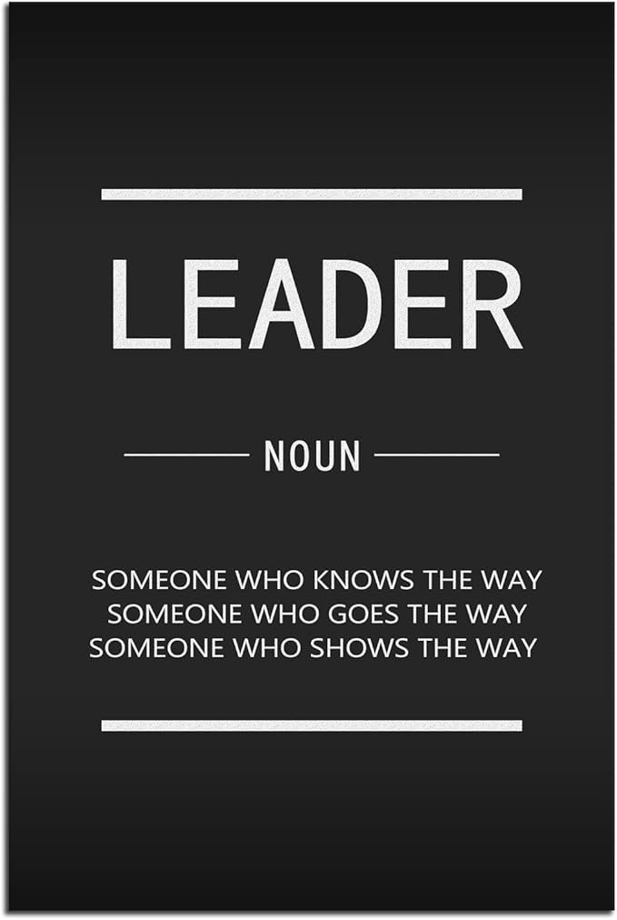 Motivational Canvas Wall Art Leader Noun Inspiring Canvas Prints Inspirational Leader Entrepreneur Quotes Painting Poster Print Artwork Office Decoration Frame Ready to Hang[24''W x 36''H]