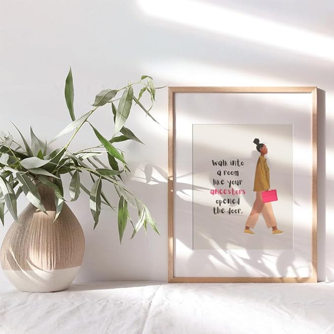 African American Womens Office Decor - Black Girl Wall Art - Black Woman Inspirational Wall Art - Boss lady African American Wall Decor - positive Quotes Wall Decor - Motivational poster 8x10