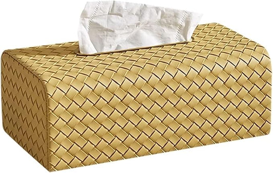 Stylish Tissue Box Facial Tissue Box Cover Plastic Disposable Tissue Holder and Modern Desktop Tissue Box for Home Office Restaurant Bar Modern Tissue Box (Color : Green, Size : B) (Beige Multi)