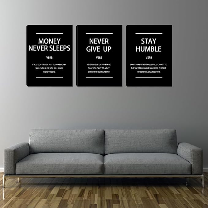 Entrepreneur Office Positive Quotes Encouraging Canvas Wall Art, Motivational Humble Wall Decor Inspiration Affirmation Office Poster Wall Hanging Picture Decorations for Home Workplace 12"x16"x3
