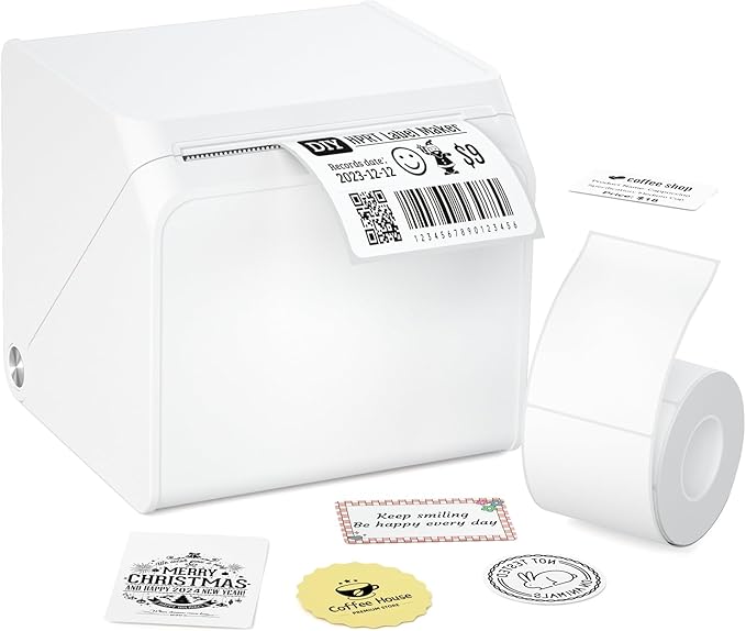 HPRT Label Maker Machine with Tape - T260LR 2-Inch Bluetooth Portable Label Printer, Mini Sticker Printer for Small Business, Office, School, Tiny Home, and Storage Bin Labeling
