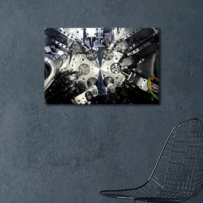Machine Tools Wall Art CNC Machine Tool Art Prints Canvas Painting Wall Art Framed Art Wall Decor Office Living Room Wall Decor Artwork for Home Walls Modern Home Decoration, 16" x24"