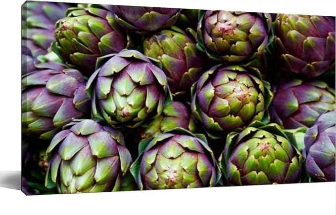 TIGTMULERLY Wall Art Frame Gallery Wall Decor Full frame purple artichokes Modern Canvas Prints Artwork for Living Room Bedroom Office Kitchen 48x24Inch